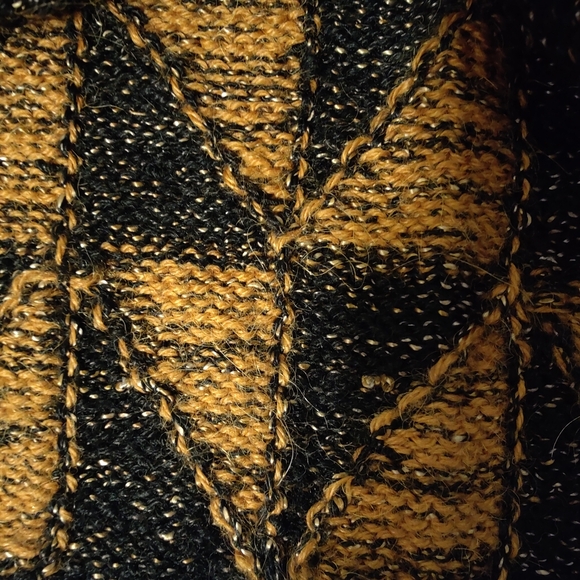 South Wool Hand Knit Geo Pattern Cardigan, Size M - Picture 5 of 11